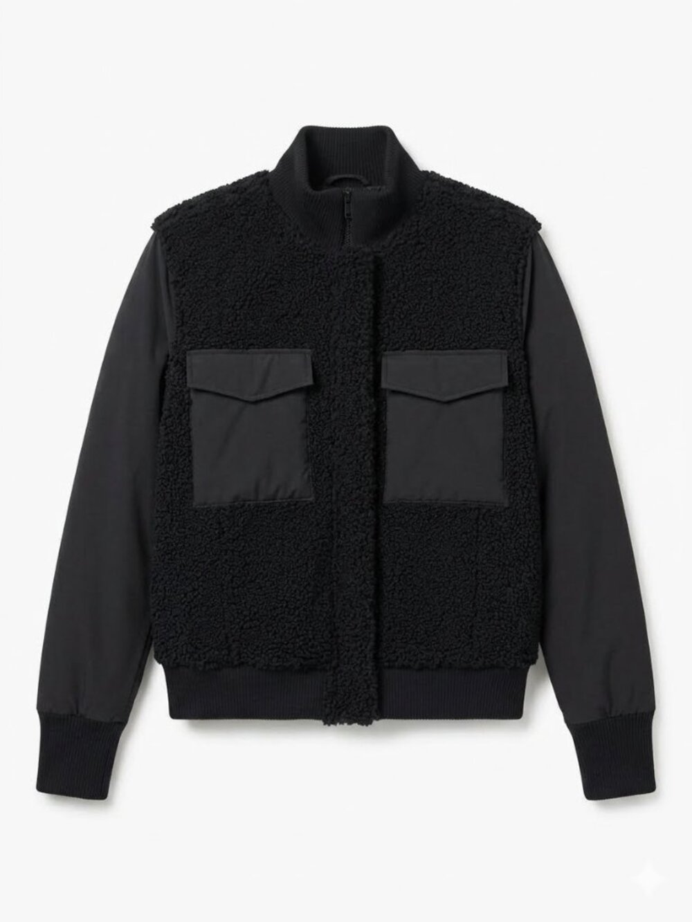 UpWest Black Sherpa Bomber Jacket | NWOT | Size M
